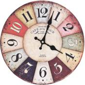 Décoshop26 - Horloge murale vintage Colorée 30 cm