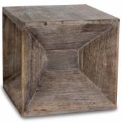 Decoshop26 Tabouret table d'appoint cube table de chevet