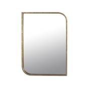 Emde - Miroir rectangle au coins asymétriques arrondis métal doré 76x56cm