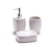 Ensemble 3 accessoires de salle de bain Céramique classic Blanc MSV Blanc