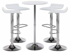 Ensemble de bar esberg avec 1 table haute et 4 tabourets de bar , blanc