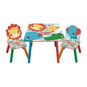 Ensemble Table + 2 chaises Animaux - Happy Day