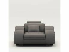 Fauteuil cuir relax design gris oslo