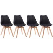 Happy Garden - Lot de 4 chaises scandinaves nora noires avec coussin - black