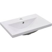 Helloshop26 - Lavabo salle de bain encastré 61 cm céramique blanc - Blanc