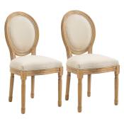 HOMCOM Ensemble de 2 chaises de salle à manger chaise de cuisine design vintage et élégant mousse épaisse dossier rond sans accoudoirs