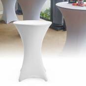 Housses blanches pour table haute pliante 105 CM,Blanc,Ø 80-85 cm - Blanc - Swanew
