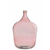 Jolipa - Vase dame jeanne en verre rose 37x37x55 cm