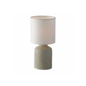 Lampe de table Ravello 1 ampoule Tissu,céramique Gris