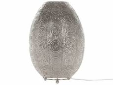 Lanterne de table marocaine en métal argenté maringa