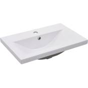 Lavabo salle de bain encastré 61 cm céramique blanc - Blanc