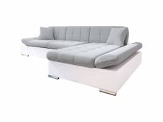 Livio - canapé d'angle - convertible avec coffre - 4 places - style contemporain - droit - bestmobilier - blanc et gris