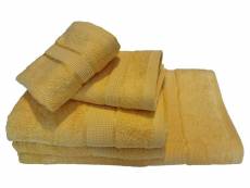"lot de serviette en bambou jaune dimensions - taille