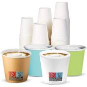 Mediawave Store - Pack de 150 gobelets à café jetables biodégradables colorés 75ml