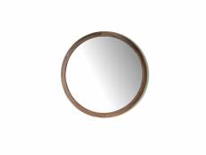 Miroir circulaire avec cadre en bois de noyer