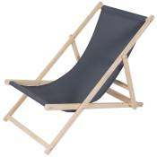 Mucola - Canapé de plage, divan de jardin chaise longue de jardin en bois divan pliant - anthracite