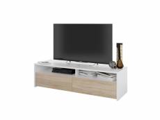 Pato meuble tv 2 portes jack blanc - chêne EYFU865-WHSA