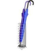 Porte-parapluie, h x d : env. 44 x 16 cm, métal, rangement rond pour ombrelles, design moderne, argenté - Relaxdays