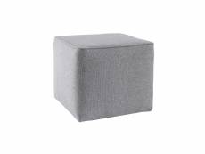 Pouf design carré en tissu gris pave