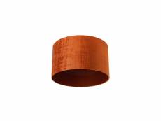 Qazqa led abat-jour transparant-cilinder-velours - orange - classique/antique - d 35cm