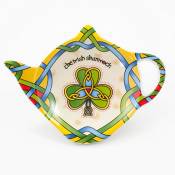 Shamrock Tea Bag Holder Tea Accessories Celtic Colors by Clara
