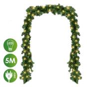 Swanew - 500cm Guirlande Noel Artificiel led Couronne Sapin Vert ​Arbre Lierre Décoration Idéale Noël, pour Chambre Porte Mur Fenêtre Escalier