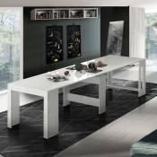 Table à Manger extensible en bois Blanc Brillant 90x51-300cm