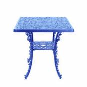 Table carrée Industry Garden / 70 x 70 cm - Métal ajouré - Seletti bleu en métal