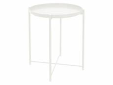 Table d'appoint ronde avec plateau 45x52 cm blanc en métal ml-design 490007775