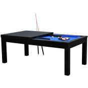 Table de Billard Eddie convertible noire tapis bleu