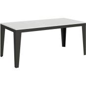 Table extensible 90x180/284 cm Flame Evolution Frêne Blanc structure Anthracite