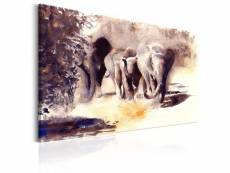 Tableau tableau africain et ethnique watercolour elephants taille 90 x 60 cm PD12006-90-60