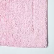 Tapis de bain pur Coton haut de gamme 2 pièces Rose - Rose - Homescapes