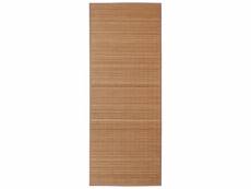 Tapis en bambou brun à latte rectangulaire 80 x 300 cm 241338