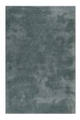 Tapis poils longs tufté vert de gris 120x170