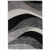 Thedecofactory - joy de luxe - Tapis toucher laineux motifs vagues gris 120x170 - Gris