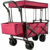 VEVOR Chariot Pliable avec Toit Chariot de Jardin Chariot de Plage 100 kg Rouge