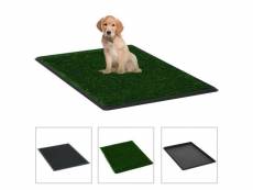 Vidaxl tapis pour animaux 2 pcs avec plateau et gazon artificiel vert
