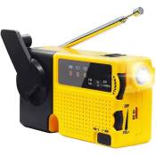 Xinuy - Radio d'urgence, radio à manivelle avec lampe de poche led, mini radio portable radio am/fm, pour la maison et l'extérieur