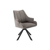 Yozhiqu - Chaise de salle à manger moderne en velours (ensemble, 1 pièce), peut pivoter à 360°, avec accoudoirs, chaises de salon, pieds en métal,