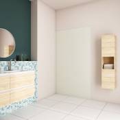Aica Sanitaire - aica Panneau mural de douche couleur ivoire 80x210cm Panneaux muraux salle de bain habillage mural aluminium