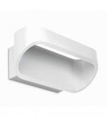 Applique LED Oval, aluminium blanc mat, 18 cm
