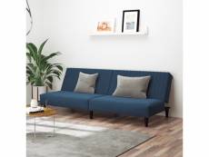 Canapé-lit ingénieux à 2 places bleu velours - 200 x 84,5 x 69