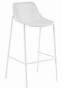 Chaise de bar Round / Métal - H 78 cm - Emu blanc en métal