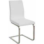 Chaise de salle à manger chaise en cuir eco chaise en porte-à-faux porte-coiffure différentes couleurs Couleur : Blanc