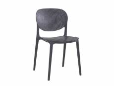 Chaise moderne en métal et polypropylène, pour salle à manger, cuisine ou salon, cm 46x51h82, assise h cm 46, couleur anthracite 8052773541176