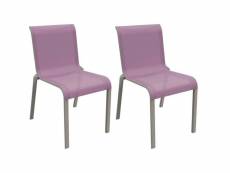 Chaises pour l'extérieur en aluminium cauro (lot de 2) taupe et lilas