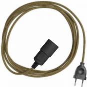 Creative Cables - Snake Zig-Zag -Lampe plug-in avec câble textile effet Zig-Zag 3 Mètres - RZ27 - RZ27