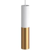 Creative Cables - Tub-E14, tube en métal double pour spot et double bague E14 Blanc mat - Bronze satiné - Blanc mat - Bronze satiné