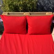 Ensemble de 2 coussins outdoor pour salon palette - Rouge - 50 x 60 cm